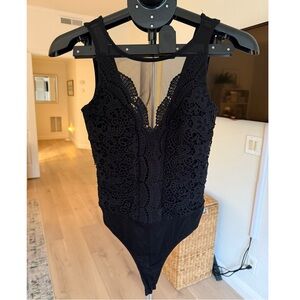 Black Lace and Mesh Bodysuit